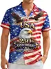 Camisa con Estampado de Fuegos Artificiales Bandera Americana Estilo Nuevo Transfronterizo Guitarra para Hombre Casual Estilo Hawaiano Manga Corta Cuello Solapa