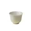 Taza de Té Blanca Elegante de Porcelana Blanca con Esmalte Dulce de Arcilla de Jade de las Dinastías Tang y Song, Juego de Té Kung Fu, Taza de Degustación Cerámica para el Hogar, Taza Individual de Pared Delgada, Tang y Song