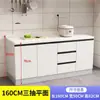 Cubierta de losa Gabinetes de cocina para el hogar Gabinetes de mármol Gabinete con estufa integrada Gabinete simple económico para casa de alquiler