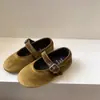 Zapatos Mary Jane para niños, colección de otoño, zapatos de terciopelo para niños, zapatos de una sola pieza para niñas, punta poco profunda, suela blanda, zapatos de princesa para bebé, 2026