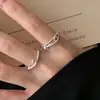 Anillo de Cruz Nudada Estilo Minimalista de Plata de Ley S925 para Mujer, Ajustable, Anillo de Dedo Índice Moderno y Versátil Venta al por Mayor