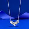Joyería Mujing Estilo Europeo y Americano Plata S925 Completamente Incrustada Colgante en Forma de Flor de Margarita Collar Retráctil Estilo Commuter Moderno y Versátil