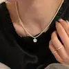 Versión Coreana Diseño de Nicho Flor de Nácar Cepillado Collar de Perlas para Mujer Nuevo de Alta Gama Versátil Moderno Lujo Ligero Cadena para la Clavícula