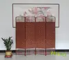 Divisória de Tela Dobrável Rústica de Grama e Rattan com Madeira Maciça, Estilosa para Hotéis, Sala de Estar, Quarto e Tela Dobrável Móvel Simples
