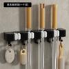 Suporte de esfregão de parede sem furos, solução de armazenamento multifuncional para banheiro, suporte de esfregão de parede resistente