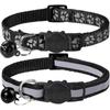 Collar reflectante de 2 piezas para gato de gran venta en Amazon, adecuado para mascotas pequeñas, hebilla de seguridad ajustable, cascabel