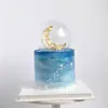 Estrella de Cinco Puntas Hueca de Hierro Forjado Perla Enchufe Luna Tarjeta de Amor Decoración de Mesa de Postres para Hornear Pastel de Cumpleaños