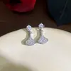 Aretes Pequeños Fragantes en Forma de Abanico Estilo Coreano, Elegantes y de Alta Gama, Nuevos Aretes Populares para Mujer, Venta al por Mayor de Aretes de Diseño Nicho