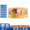 Tabla de cortar pequeña portátil de cocina Tabla de queso de bambú Plato para queso Plato para comida occidental Tabla de cortar de bambú