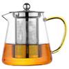 Tetera de vidrio de borosilicato en oferta, tetera con forma de flor, tetera con filtro de acero inoxidable, juego de té.