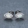 Pendientes de ojo maligno de ópalo de lujo ligero transfronterizos para mujer, pendientes de ojo de ópalo chapados en oro y adornados con diamantes