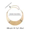 N12704 Colar de Metal Esculpido Texturizado Transfronteiriço para Mulheres, Forma Côncava Elegante e na Moda, Gargantilha de Corrente para Clavícula na Moda