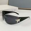 Gafas de sol aviador de moda para mujer, estilo europeo y americano, sin montura, estrella de cinco puntas integrada, gafas de sol para el sol, estilo Y2K, chica popular del milenio