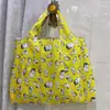 Bolsa de compras plegable Spot 210D bolsa tipo chaleco de dibujos animados portátil grande