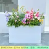 Arreglos Artificiales de Hortensias y Rosas en Cajas de Flores Mixtas y Macetas para Balcón, Oficina de Ventas, Restaurante, Sala de Estar y Decoración de Divisiones