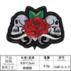 Etiqueta de bordado por computadora recta de fábrica parche de calavera cabeza de fantasma accesorios de ropa de alta gama parche de bordado europeo y americano pegatina de tela
