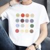 Camiseta de Manga Corta de Algodón Puro para Hombre Verano Suelta Moderna Estampado de Expresión Divertida Top de Cuello Redondo Camiseta de Algodón de Media Manga