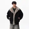 Chaqueta de Algodón Patchwork Deconstruido Atmosférico Estilo Coreano para Pareja para Hombres y Mujeres, Abrigo de Algodón Grueso de Felpa de Alta Gama para Otoño e Invierno, Moderno