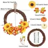 Artesanías Transfronterizas Festival de la Cosecha de Acción de Gracias Decoraciones de Otoño para Bares Calabaza Hojas de Arce Coronas de Flores de Navidad