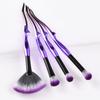 Conjunto de Pincéis de Maquiagem Multicor com 4 Peças Inclui Pincel Chanfrado para Contorno, Pincel para Sombra, Cross-Border, Dropshipping, Direto da Fábrica
