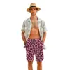 Temu Transfronteiriço 2025 Verão Masculino Shorts Hawaiian de Praia Largos Tamanho Europeu Amazon Calças Casuais de Cinco Pontos para Homens