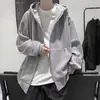 Chaqueta cárdigan para hombre, nuevo estilo otoño 2026, sudadera con cuello alto, chaqueta casual con cremallera de ajuste holgado para jóvenes, primavera y otoño