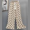 Pantalones de Pijama de Algodón Finos de Verano para Mujer con Estampado de Dibujos Animados, Pantalones de Pierna Ancha para Mujeres Embarazadas, Tallas Grandes, Adecuados para Usar Afuera, Pantalones Largos de Algodón, Exportación
