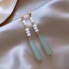 Nuevos Pendientes Largos con Borlas de Jade Nuevo Estilo Chino Elegantes de Lujo Pendientes Colgantes de Gama Alta Pendientes Largos Distintivos