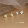 Tiki Pendientes Pequeños Frescos Cósmicos Estelares de Plata de Ley S925 para Mujer, Pequeños y Exquisitos, Pendientes de Botón de Rosca de Planeta con Diamante Destellante