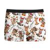 Cueca Masculina Estampada de Natal Nova Respirável Confortável Boxer de Seda de Leite Boxer com Estampa Digital de Seda de Leite