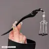 Novo prendedor de cabelo flor com borla de pérola estilo chinês para mulheres, presilha lateral, acessório de cabelo Hanfu estilo antigo, acessório para fotos