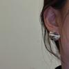 Aretes de plata esterlina 925 estilo coreano diseño nicho textura plisada estilo coreano moda estilo INS textura mate