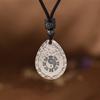 Qianye estilo nacional tailandês pingente de prata vintage martelo padrão taoísta gota de água taiji fofoca colar de prata pingente homens e mulheres chineses
