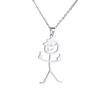 Colar de grafite engraçado pingente de menino fumando dedo do meio vertical pingente rock punk joias de aço inoxidável joias