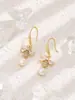 Pendientes de Estilo Nuevo para Mujer, Pendientes de Perla Coreanos Simples y Versátiles, Pendientes de Circonita de Lazo de Alta Gama al por Mayor