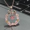 Corona de amor lazo navideño collar para niñas exquisito de alta gama lujo ligero nicho cadena de clavícula de amor moda al por mayor