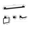 Juego de cinco piezas toallero de acero inoxidable kit de tubo cuadrado negro anillo toallero revistero gancho individual juego de cuatro piezas para baño
