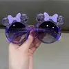 Atacado de Fábrica Moda Laço de Cristal Óculos de Sol Infantis Óculos de Sol para Meninos e Meninas Óculos de Sol Desenho Animado Proteção Solar