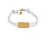 Soporta grabado, pulsera tejida de cordón cuadrado de cuero y acero inoxidable, ajustable, disponible en varios colores, adecuada tanto para hombres como para mujeres