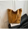 Bolso de Lona Retro de Color Sólido para Primavera 2026 Nuevo Versátil Texturizado Bolso Tote para Mamá Bolso de Hombro Casual Simple