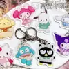 Chaveiro Sanrio Chaveiro Transparente de Acrílico Dupla Face Pingente Fofo para Bolsa Menina Kuromi Ins