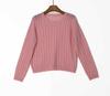 Suéter de Lã com Trança de Cashmere Hengjia QySilk de Manga Longa para Mulheres, Novo Suéter de Lã Cor Sólida com Gola Redonda para Outono e Inverno