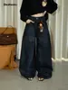 Idealteam Jeans de algodón estilo vintage extragrandes de tiro bajo para mujer 91278