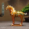 Caballo Tang Sancai Caballo de Cerámica Año del Caballo Adorno Regalo Nacional Artesanía de Caballo Regalo Decoración de Sala de Estar Adorno para el Hogar Seis Caballos