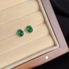 Aretes de Zirconia Micro-Pavimentados Esmeralda para Mujer Estilo Retro Francés Pendientes de Nicho Moda para Viajes Diarios Joyería para Orejas de Gama Alta Venta al por Mayor