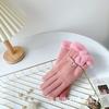 Guantes de Gamuza para Mujer Otoño e Invierno, Estilo Coreano Lindo, Forrados de Felpa, Engrosados, Cálidos, Compatibles con Pantalla Táctil, para Estudiantes, Resistentes al Frío, para Ciclismo