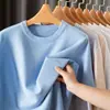 Suéter de hombre de punto con cuello redondo y manga corta, no de lana, transfronterizo, suéter de manga corta transfronterizo, camiseta básica de manga corta, camiseta de punto
