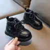 Zapatos de Invierno para Niños 2026 Botas tipo Martin para Niños Botines Cortos de Cuero Grandes para Niños Botas de Nieve Calientes con Forro de Felpa para Niñas Exportación