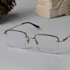 Armazón de Gafas de Titanio Puro Colgante para Hombres y Mujeres, Armazón Completo con Placa de Ceja, Se Pueden Equipar con Miopía