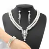Collar de Perlas de Doble Fila Más Vendido, Pendientes, Pulsera, Lujo Ligero, Cadena Sencilla y Elegante para Suéter, Accesorios para Vestidos de Noche y Bodas, Amazon